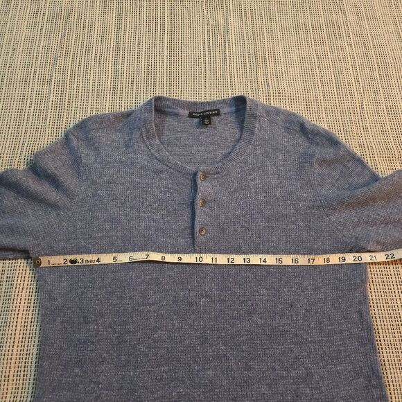 Autumn Cashmere Henley Light Blue Sweater Cashmere Linen Blend Men's M - Picture 7 of 8